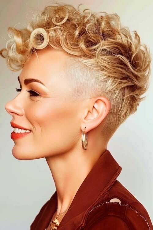 Cute Curly Pixie Haircuts for Women Over 50